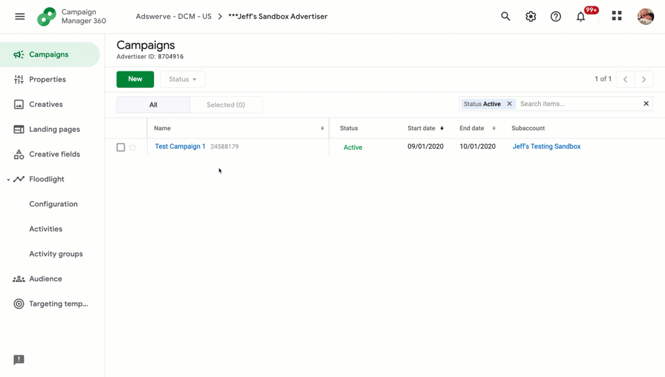 How to locate the Custom Floodlight Variable setting within CM360.