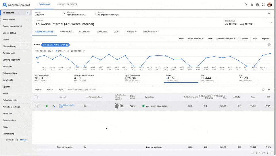 Setting up your Search Ads 360 (SA360) bid strategy (floodlight based).