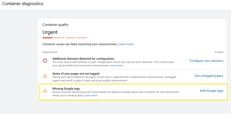 GTM Container Diagnostics