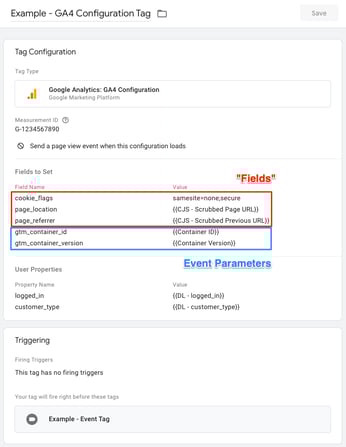 Example of GA4 Configuration tag in Google Tag Manager