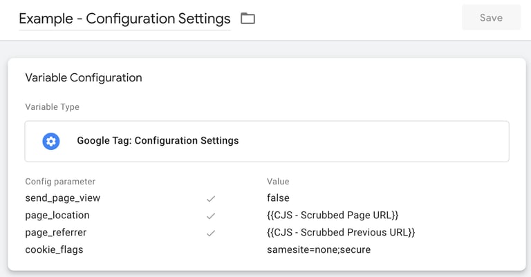 A Sample Configuration Settings Variable