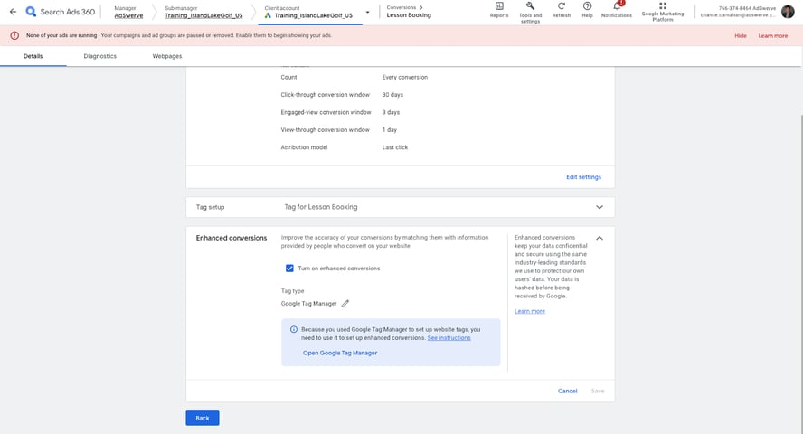 Managing sub-managers in the new SA360 UI