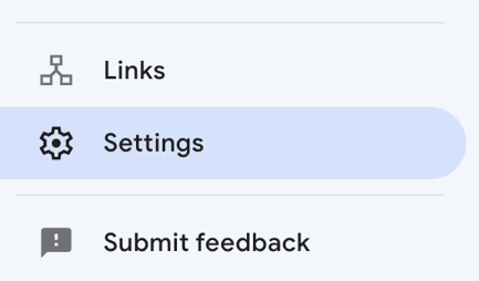 Google Search Console – Menu