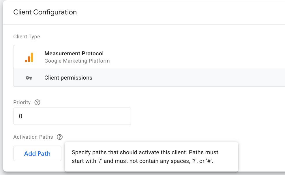 Setting a measurement protocol requests to your GTM server.
