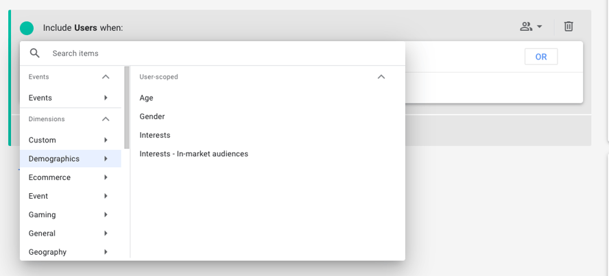 Audience Criteria - Dimensions and Metrics