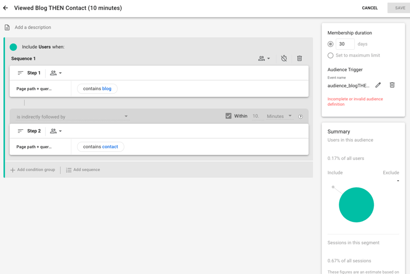 Example Audience Configuration